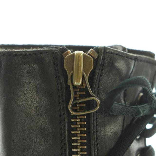 【中古】ブッテロ サイドジップ ショートブーツ レースアップ 36.5 23.5cm 黒 ブラック B2904 /MI ■OS レディース