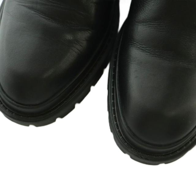 【中古】ランバンオンブルー ショートブーツ サイドゴア タンクソール レザー 24.5cm 黒 ブラック 27180100