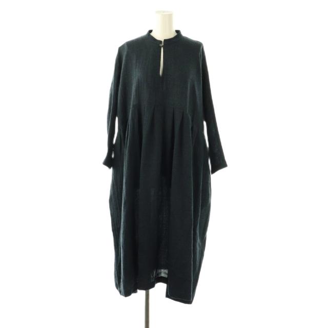 【中古】未使用品 デニール denier 25AW ドルマンタックドレス ワンピース ロング 長袖 F ネイビー /HK ■OS ■SH