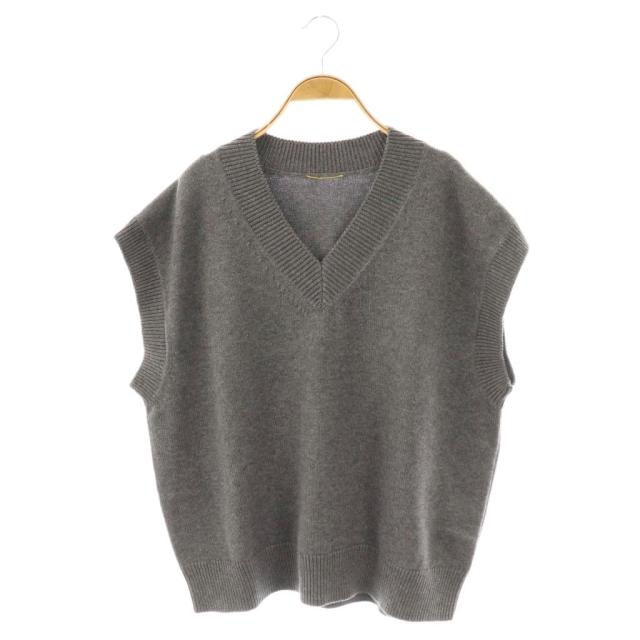 【中古】アパルトモン ドゥーズィエムクラス 24AW C/W KNIT Vネックベスト プルオーバー グレー /DO ■OS