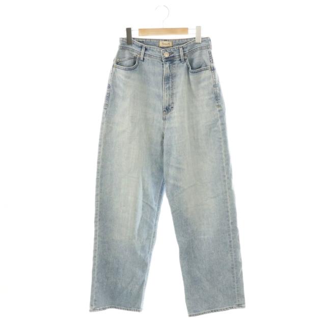 【中古】ヤヌーク YANUK Joan ワイドストレートデニム パンツ ジーンズ ジッパーフライ 25 ライトブルー 57131301