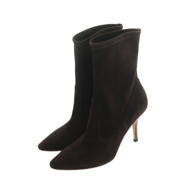 【中古】ジャンヴィトロッシ ミドルブーツ ショートブーツ ポインテッドトゥ ピンヒール 39 26.0cm 茶色 レディース