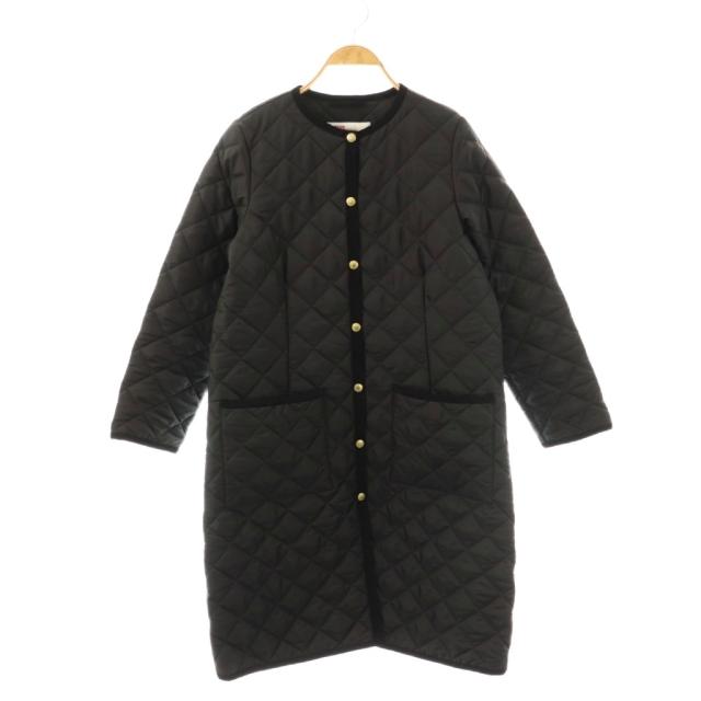 【中古】トラディショナルウェザーウェア 23AW ARKLEY LONG キルティング コート ロング 中綿 36 ブラック