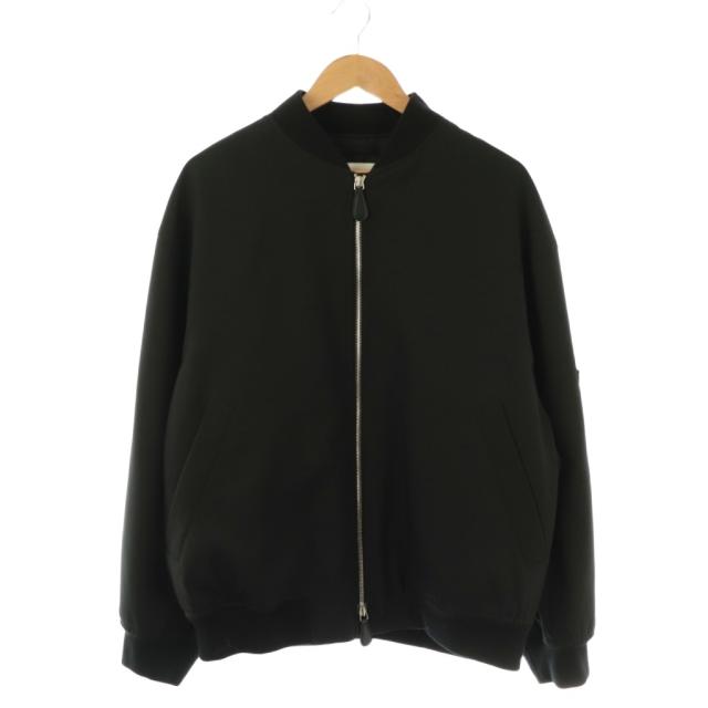 【中古】ジルサンダー オーバーサイズ パデット ボンバー ジャケット MA-1 ブルゾン ジップアップ 44 黒 J22BN0240