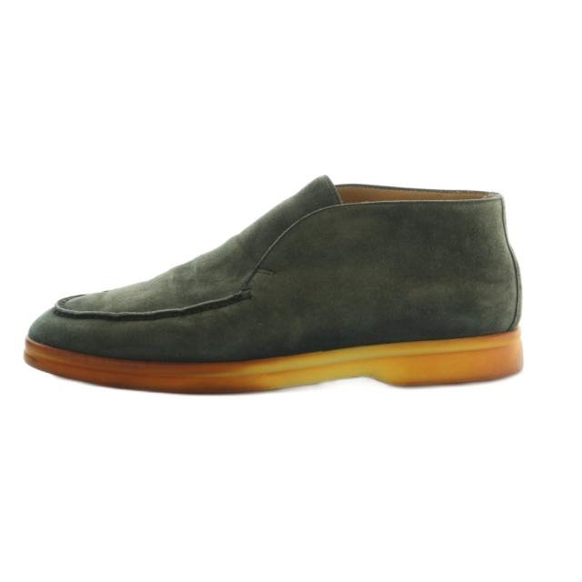 【中古】ロロピアーナ OPEN WALK スリッポン スエード 36 23.0cm ブルーグレー J39898 /MI ■OS レディース