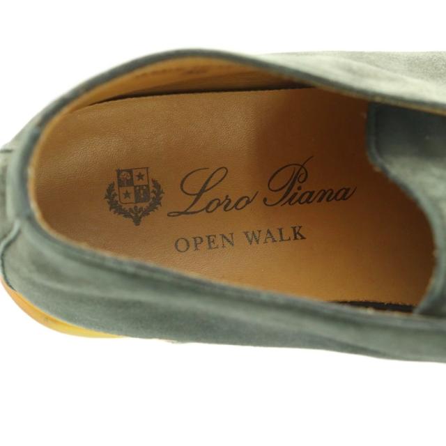 【中古】ロロピアーナ OPEN WALK スリッポン スエード 36 23.0cm ブルーグレー J39898 /MI ■OS レディース