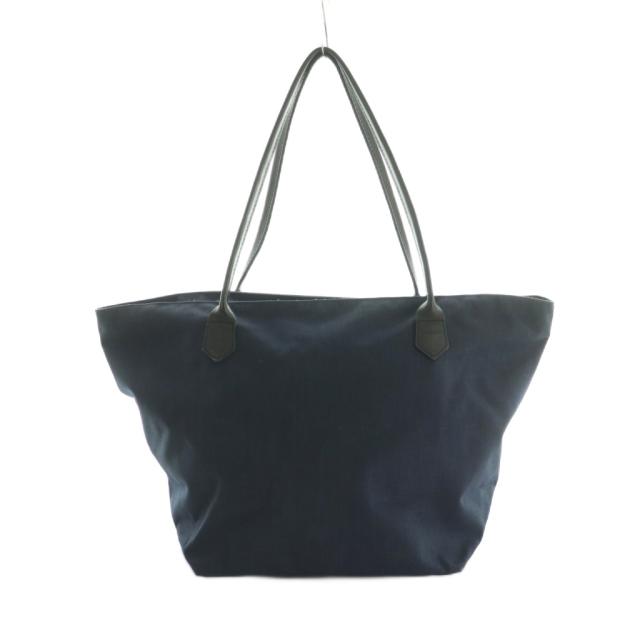 【中古】エルベシャプリエ レザーハンドル舟型ショルダーL トートバッグ コーデュラ ネイビー 紺 1425C レディース