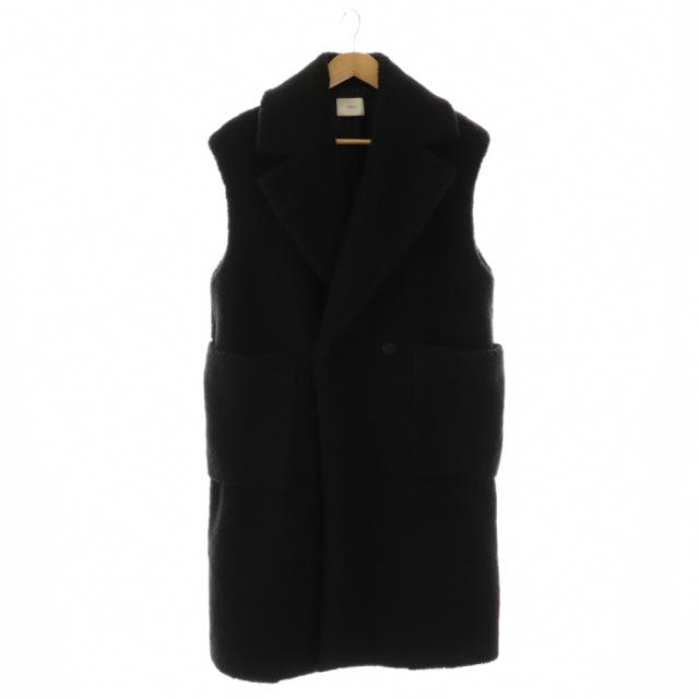 【中古】ル フィル LE PHIL 23年 ストレッチボアジレ ベスト ロング 0 ブラック /HK ■OS レディース