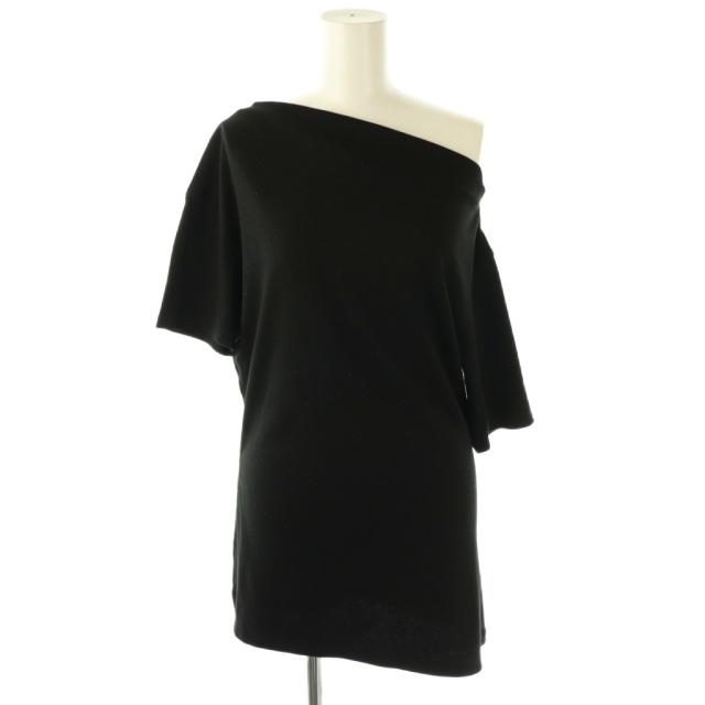 【中古】ダイアグラム グレースコンチネンタル 25AW ラメリブジャージトップ カットソー 半袖 36 ブラック