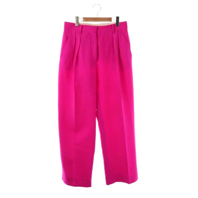 【中古】ヴァレンティノ ヴァレンチノ  VALENTINO ウール2タックパンツ ストレート ジッパーフライ 40 ピンク