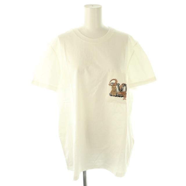 【中古】未使用品 マックスマーラ MAX MARA ELMO 刺繍Tシャツ カットソー 半袖 XL ホワイト 2411941011 レディース