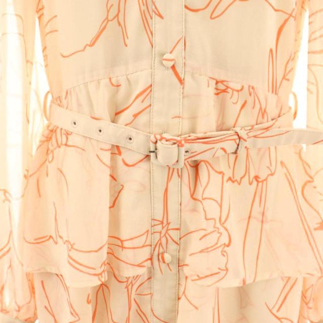 【中古】エラディエ Print ruffle tiered dress F アイボリー ピンク プリント ラッフル ティアード ワンピース