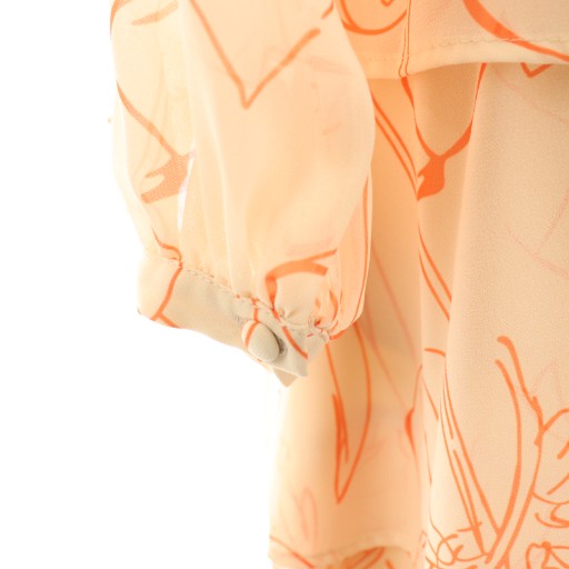 【中古】エラディエ Print ruffle tiered dress F アイボリー ピンク プリント ラッフル ティアード ワンピース