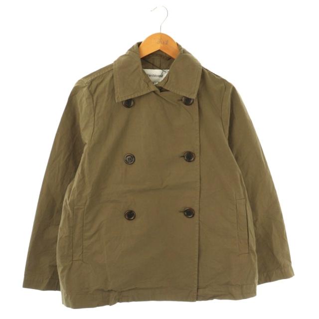 【中古】ヴェリテクール Veritecoeur ダブルボタンショートコート ステンカラー F カーキ ST-102 /CX ■OS ■SH