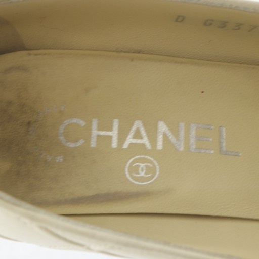 【中古】シャネル パンプス ハイヒール ココマーク キルティング バイカラー レザー 36.5C アイボリー ブラック