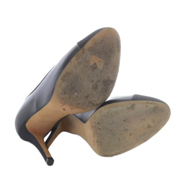 【中古】シャネル CHANEL パンプス ピンヒール ココマーク レザー 36.5C ブラック /YO30 レディース