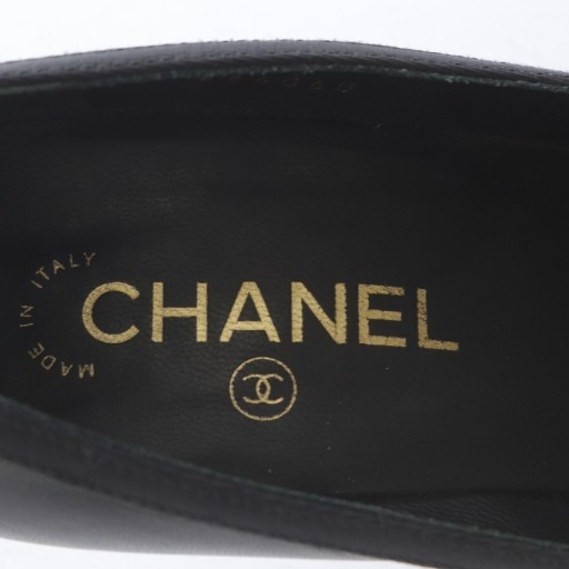 【中古】シャネル CHANEL パンプス ピンヒール ココマーク レザー 36.5C ブラック /YO30 レディース