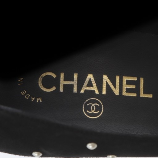 【中古】シャネル CHANEL パンプス ハイヒール ココマーク パール スエード 36.5C ブラック /YO29 レディース