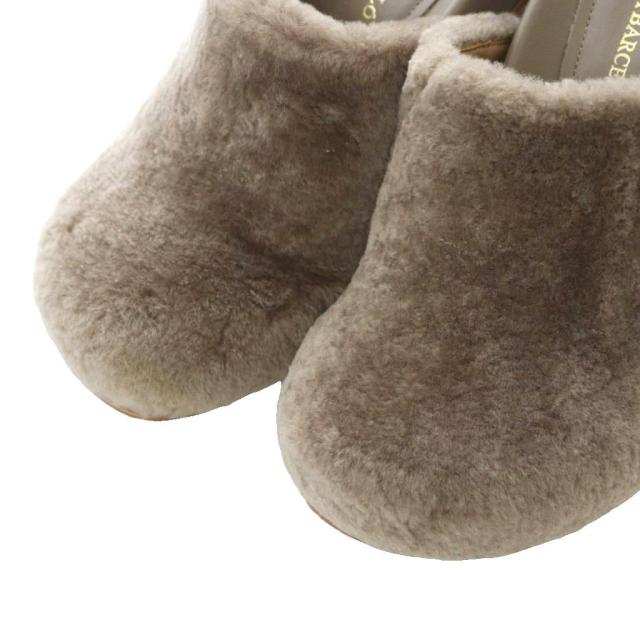 【中古】パロマバルセロ PALOMA BARCELO ARIEL ムートンサボ サンダル チャンキーヒール 36 23.5cm トープ ブラウン