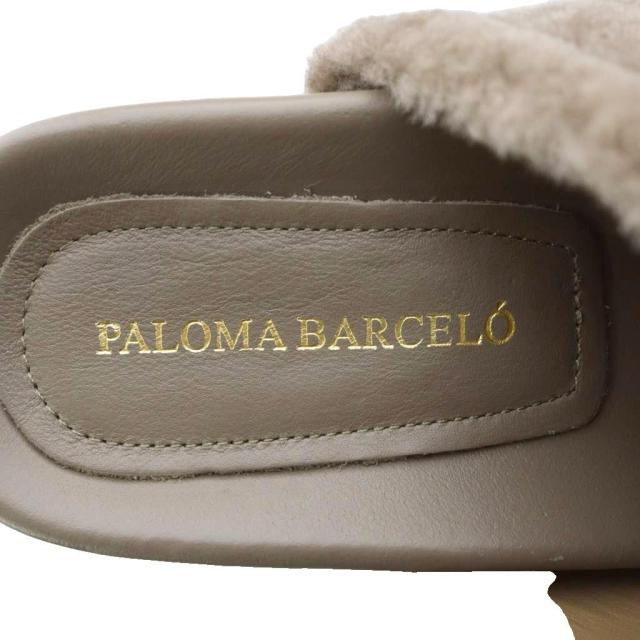 【中古】パロマバルセロ PALOMA BARCELO ARIEL ムートンサボ サンダル チャンキーヒール 36 23.5cm トープ ブラウン