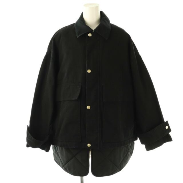 【中古】カレンソロジー Curensology 25AW コットンワークブルゾン ジャケット ベスト 2点セット F ブラック /HK ■OS