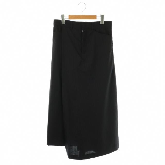 【中古】ミハラヤスヒロ MIHARA YASUHIRO ミハラヤスヒロ ウールストライプラップパンツ ワイド 38 ネイビー /HK