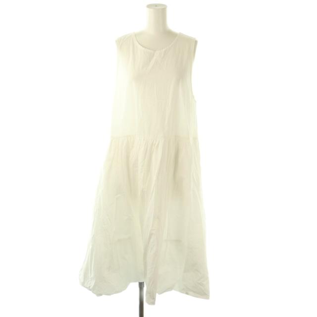 【中古】ヴェリテクール Veritecoeur バルーンワンピース ロング ノースリーブ F ホワイト VC-2782 /HK ■OS ■SH