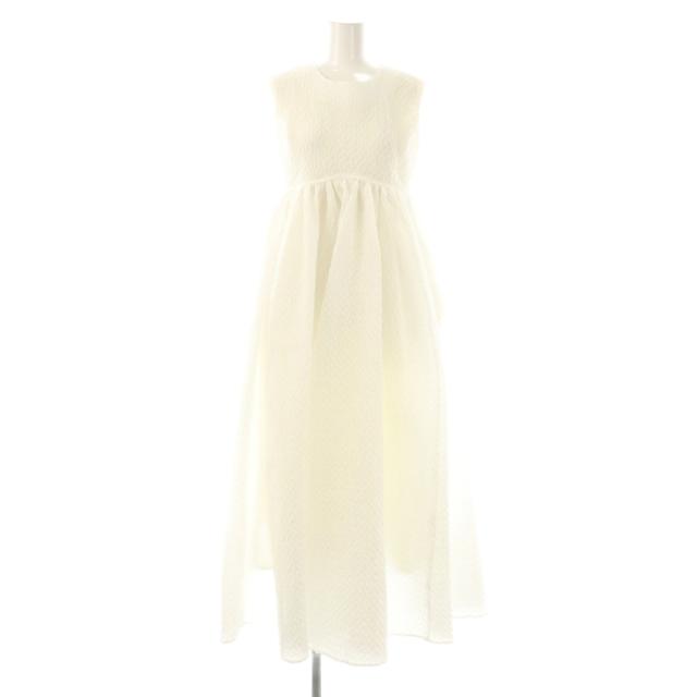 【中古】未使用品 ブルレア BLUELEA Jacquard long dress ドレス ワンピース ロング ノースリーブ 36 ホワイト /HK
