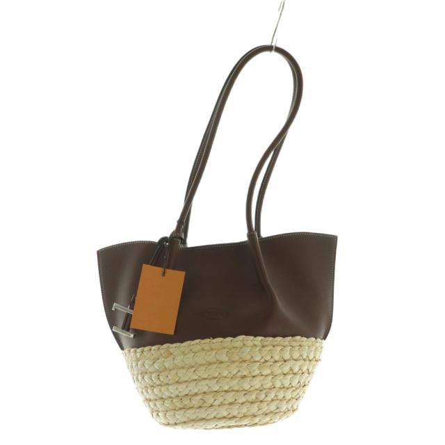 【中古】未使用品 トッズ TOD'S Bux Small Shopping Tote トートバッグ レザー 茶 ブラウン XBWBUXA0200UBY265T /AQ