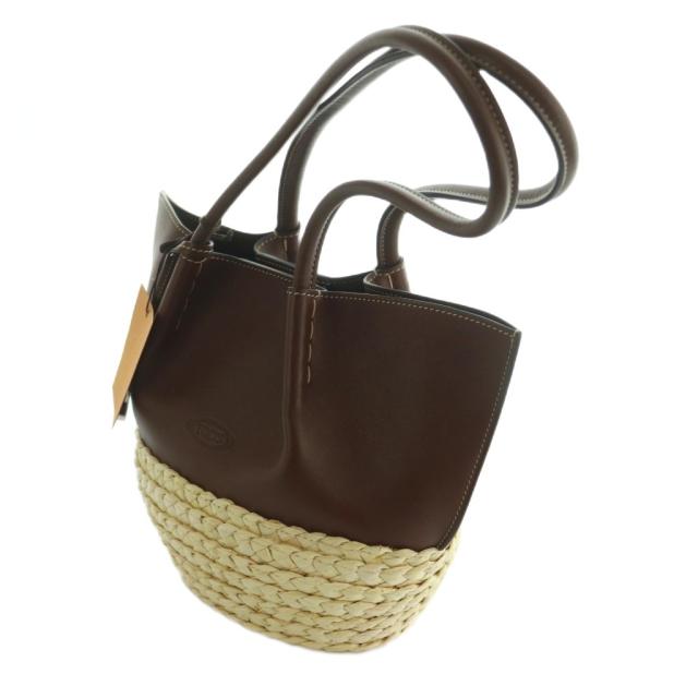 【中古】未使用品 トッズ TOD'S Bux Small Shopping Tote トートバッグ レザー 茶 ブラウン XBWBUXA0200UBY265T /AQ_1