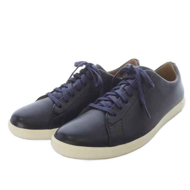 【中古】未使用品 コールハーン COLE HAAN スニーカー ローカット レザー 8.5M ネイビー /YO32 メンズ