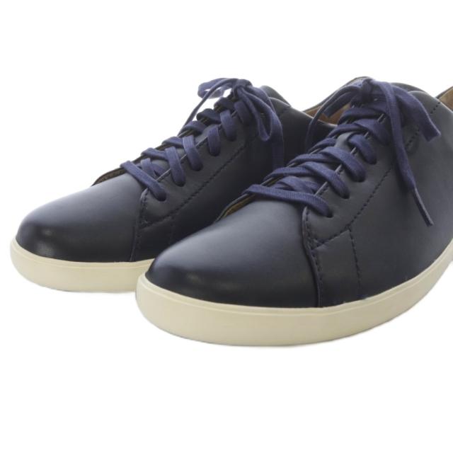 【中古】未使用品 コールハーン COLE HAAN スニーカー ローカット レザー 8.5M ネイビー /YO32 メンズ