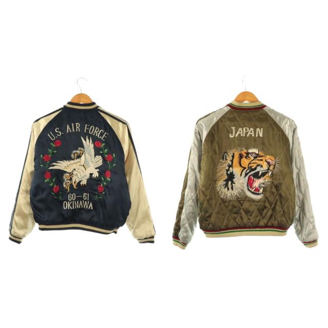 【中古】テーラートーヨー 東洋 リバーシブル U.S.AIR FORCE 鷹柄 虎柄 リバーシブル スカジャン ジャケット