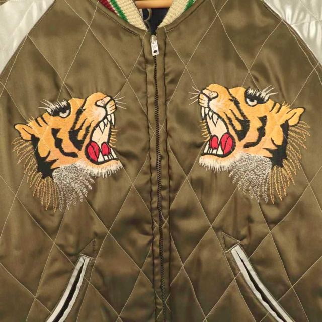 【中古】テーラートーヨー 東洋 リバーシブル U.S.AIR FORCE 鷹柄 虎柄 リバーシブル スカジャン ジャケット