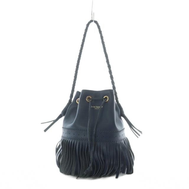 【中古】ジェイアンドエムデヴィッドソン J&M Davidson カーニバル バッグ ハンド 巾着 レザー 本革 ネイビー /RI