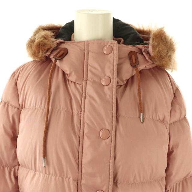 ホ*ん様 最終価格です。COACH ピンク ダウンコート 中古】コーチ COACH ダウンコート アウター シープファー S ピンク /CX