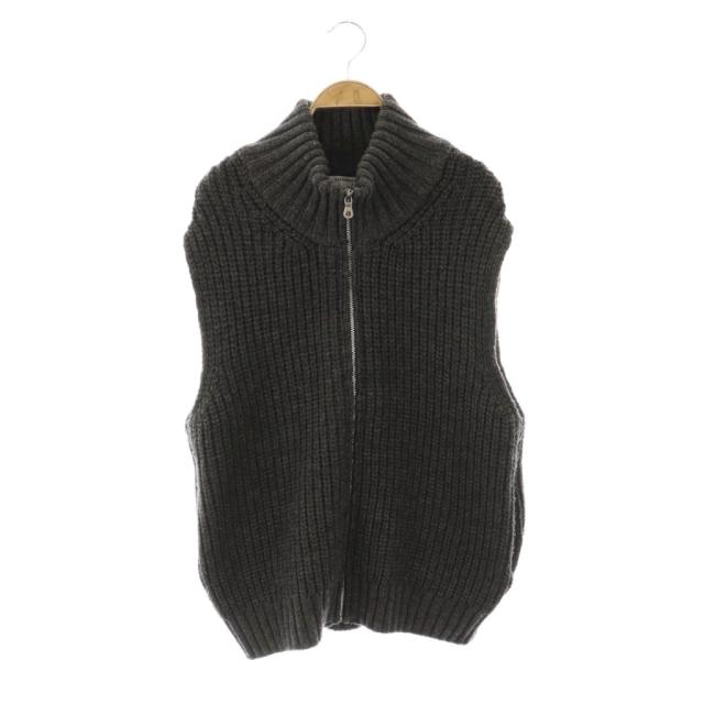 【中古】キャサリンハムネット ×Ron Herman 24AW ニットベスト ウール ジップアップ XS グレー /CX ■OS レディース
