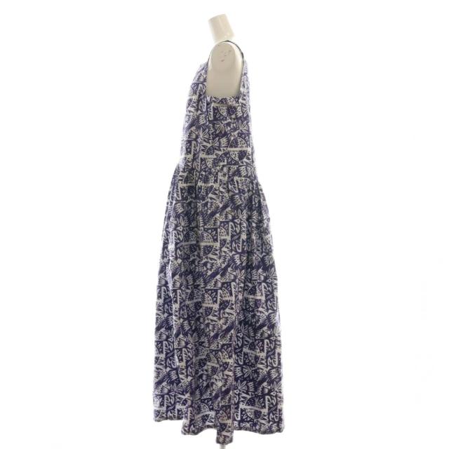 【中古】マーラカランコエン mala KALANCHOE POPLIN DRESS ワンピース ノースリーブ ロング コットン 白 紫 黒