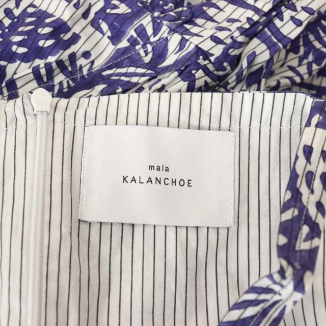 【中古】マーラカランコエン mala KALANCHOE POPLIN DRESS ワンピース ノースリーブ ロング コットン 白 紫 黒