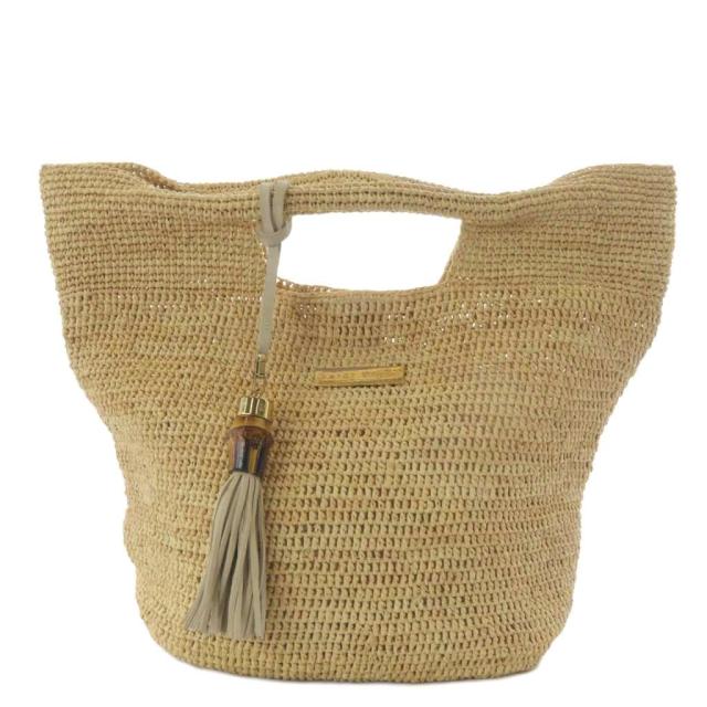 【中古】ハイジクライン heidi  ラフィアバッグ かごバッグ ハンドバッグ ベージュ /YO27 ■SH レディース