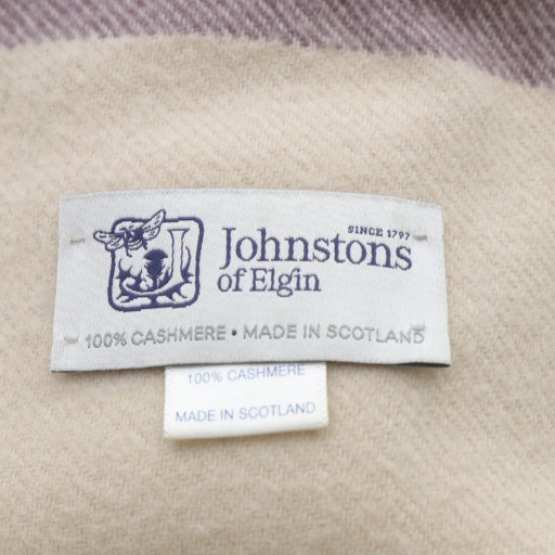 【中古】ジョンストンズオブエルガン Johnstons of Elgin ストール マフラー カシミヤ グレー ベージュ パープル_2