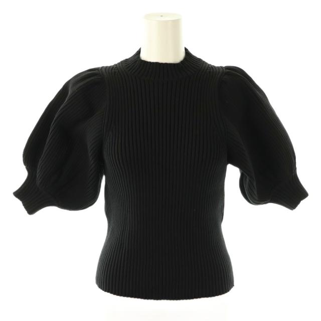 【中古】セブンテンバイミホカワヒト ボリュームスリーブニット セーター S ブラック /DO ■OS レディース