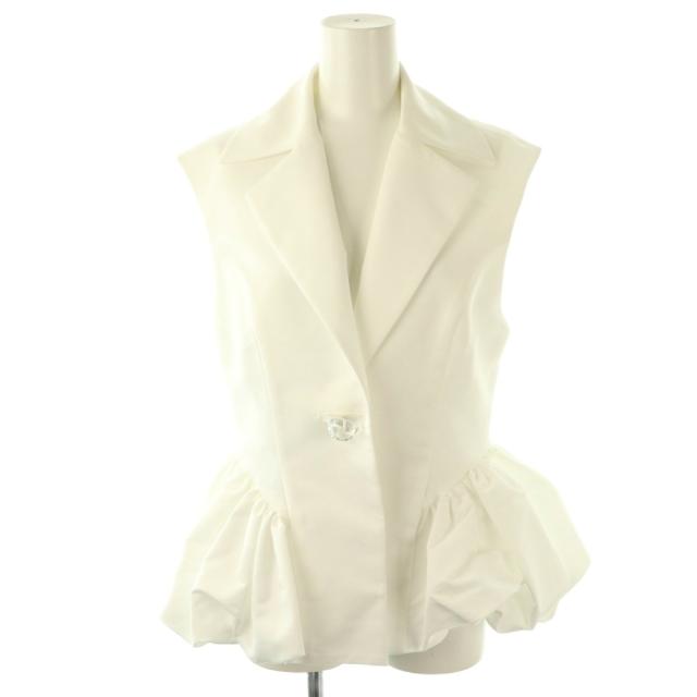 【中古】シーニュ Cygne バルーンジレペプラムベスト 0 ホワイト /DO ■OS レディース