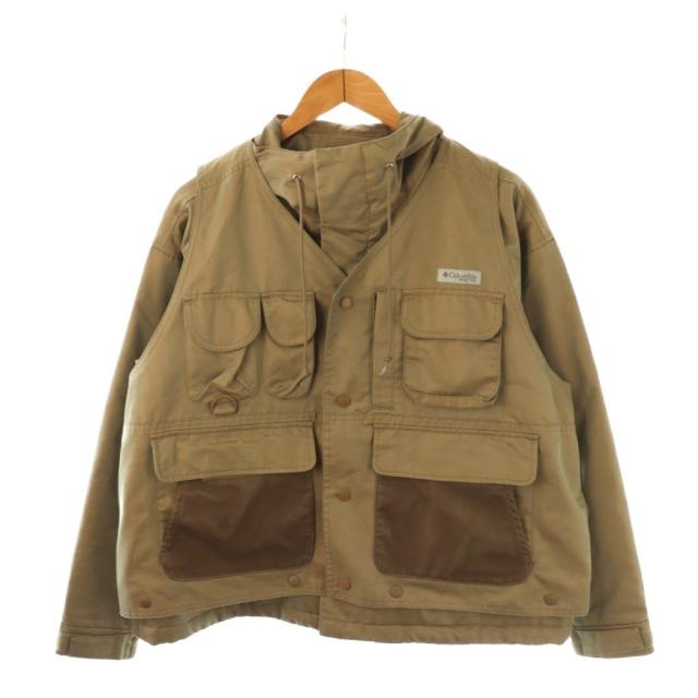 【中古】コロンビア Columbia BEAMS別注 Logriver BMS Insulated Jacket ジャケット ベスト 2点セット XS カーキ /HK