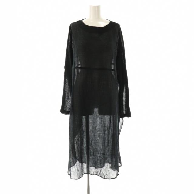 【中古】カグレ かぐれ 25SS ガーゼロングチュニック カットソー シアー F ブラック /CX ■OS レディース