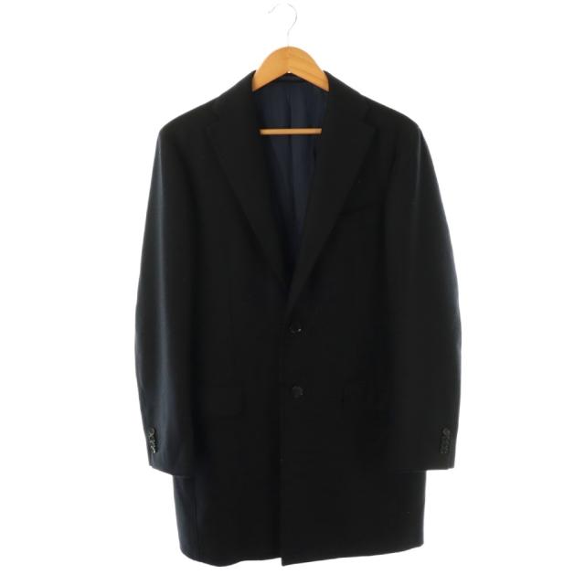 【中古】リングヂャケット RING JACKET ウールカシミヤ コート ロング 50 ネイビー /HK ■OS メンズ