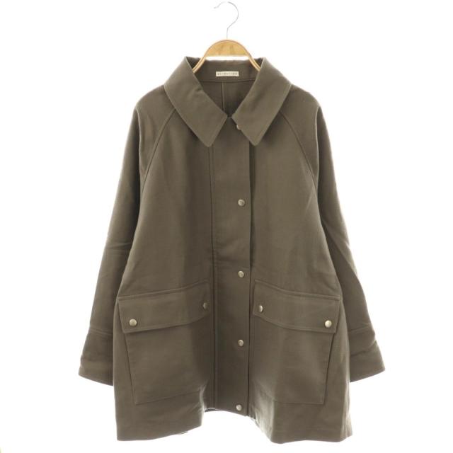 【中古】エストネーション ESTNATION 24AW ダブルクロスショートコート ジップアップ F カーキ /HK ■OS ■SH