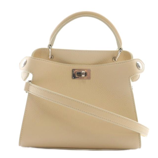 【中古】ミチノパリ michino paris LUTECE NANO ルテス ナノ 2WAYバッグ ハンド ショルダー レザー アイボリー /AQ