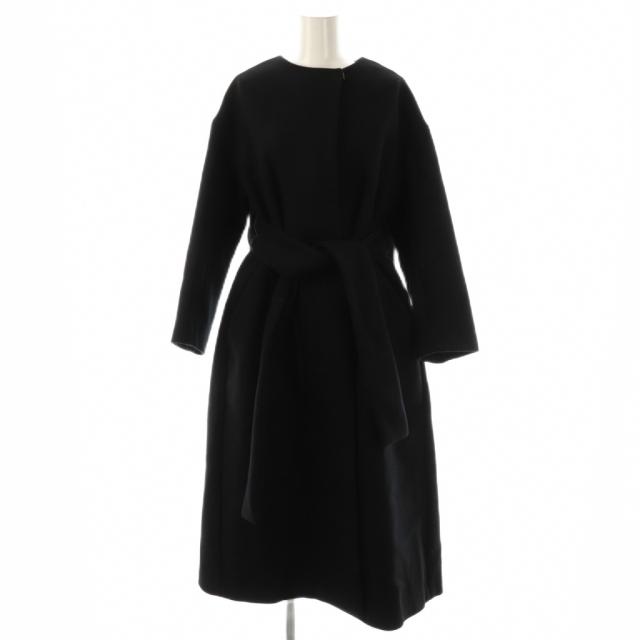 【中古】ヴェルメイユ パー イエナ Super100s メルトンテントラインコート 36 ブラック /DO ■OS レディース