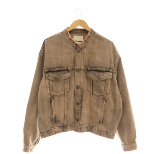 【中古】ヨーク 24SS CUT-OFF WIDE DENIM TRUCKER JACKET ジャケット デニムジャケット Gジャン 2 オレンジ グレー